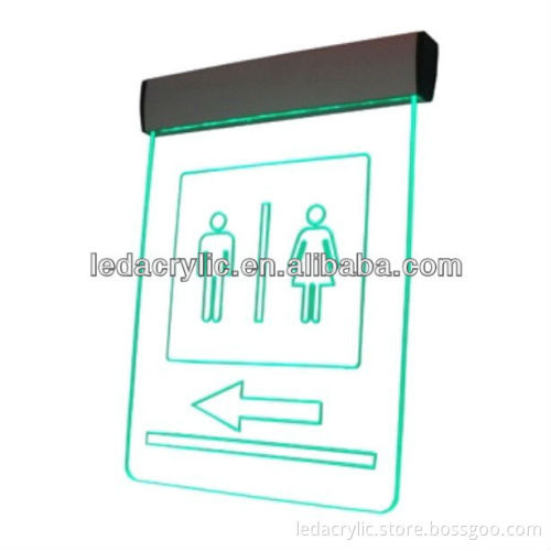 Lighted Toilet Washroom Restroom Signage - Engraving Acrylic LED Edge Lit Glow Signs